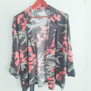 O'neill Aimee floral summer blazer cover up with pockets